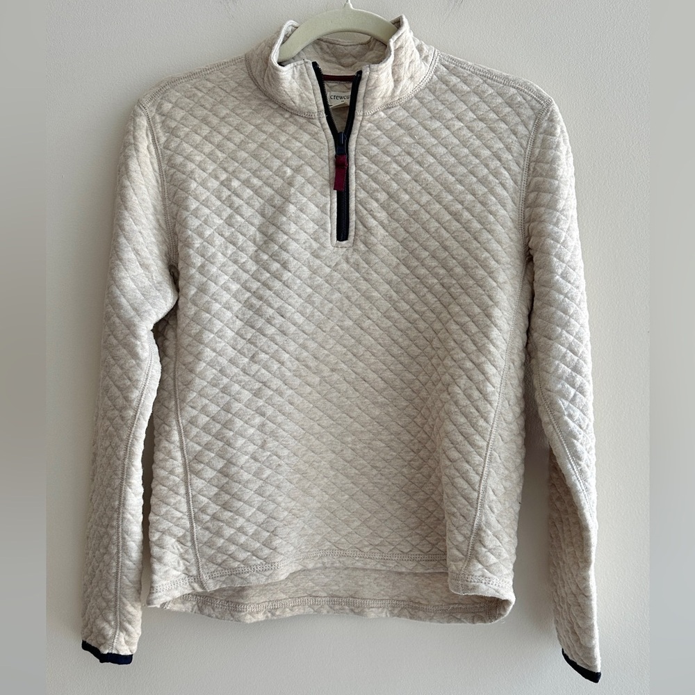 Crewcuts by J. Crew Quilted Quarter-Zip Jacket, Boys Large (10-11), Tan/Beige
